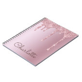 Cahier personnalisé avec reflets de paillettes en  (Côté gauche)