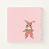 Cahier personnalisé carré rose de lapin mignon et (Dos)