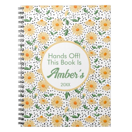 Cahier personnalisé – Conception Daisy (Devant)