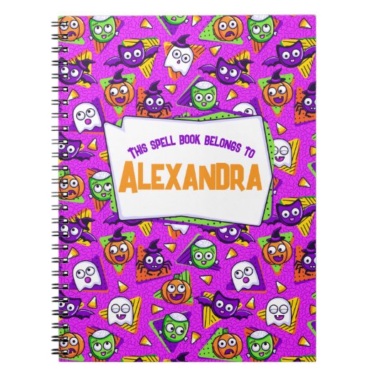 Cahier personnalisé de sortilèges effrayants pour (Devant)