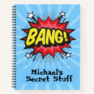 Cahier personnalisé de style bande dessinée pop ar