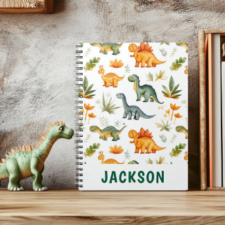 Cahier Personnalisé Dinosaure Mignon pour Enfants