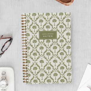 Cahier personnalisé en damas de palme   Olive Héri
