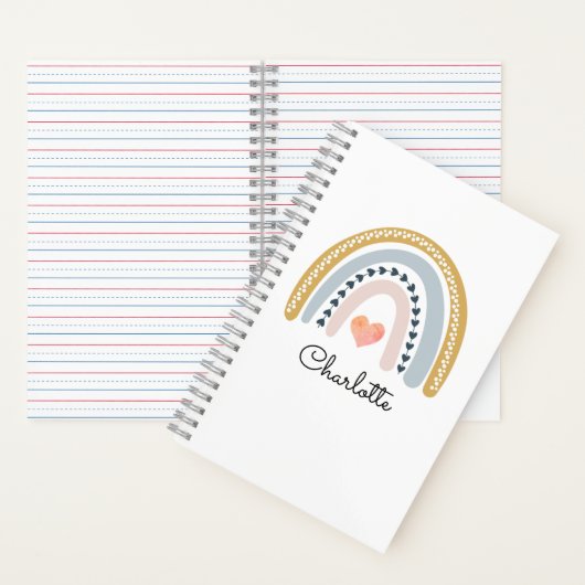 Cahier personnalisé enfant arc-en-ciel aquarelle b (À l'intérieur)