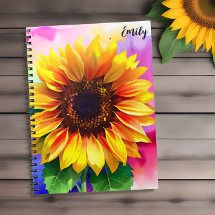 Cahier personnalisé et tournesol