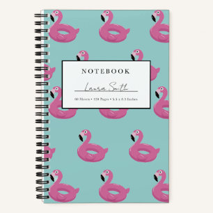Cahier Personnalisé Flamingo Bleu Flottant Piscine