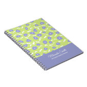 Cahier personnalisé floral bleu et vert moderne (Côté Droit)