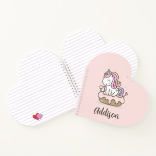 Cahier personnalisé Gâteau Licorne Arc-en-ciel