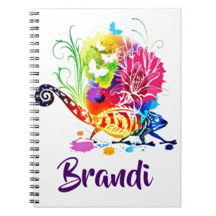 Cahier personnalisé lézard floral coloré