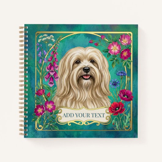 Cahier personnalisé Lhasa Apso crème (Devant)