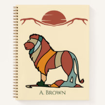 Cahier personnalisé Lion | Nom sur la couverture