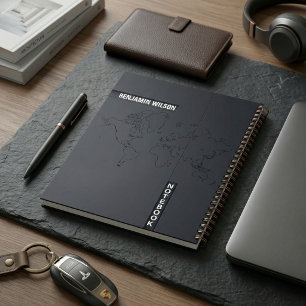 Cahier personnalisé minimaliste noir et blanc