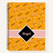 Cahier Personnalisé Motif Bright Memphis Orange (Devant)
