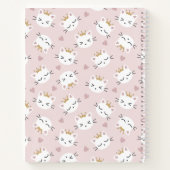 Cahier personnalisé motif chat mignon rose pour en (Dos)