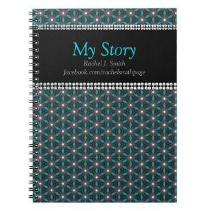 Cahier personnalisé MyStory Teal+Black Geometry En