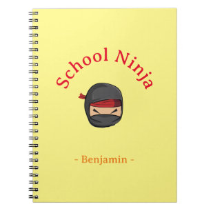 Cahier personnalisé Ninja Scolaire Couverture Jaun