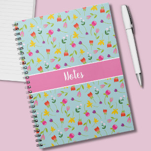 Cahier personnalisé 'Notes' florales pour enfants