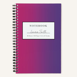 Cahier personnalisé ombré violet et magenta