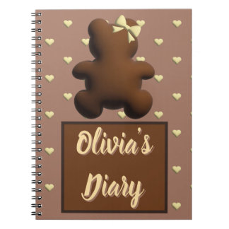 Cahier personnalisé ourson en chocolat mignon