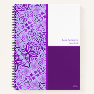 Cahier personnalisé Papillons Violets 
