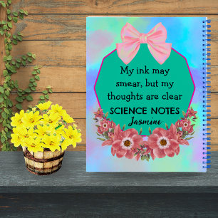 Cahier personnalisé pour gaucher – Joli motif flor