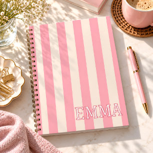 Cahier Personnalisé Rayé Rose Nom Personnalisé