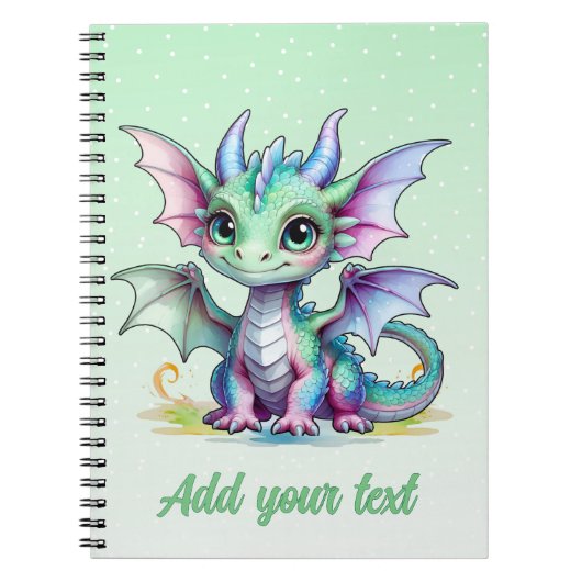 Cahier Personnalisé Rêves de Dragon Menthe – Journ (Devant)