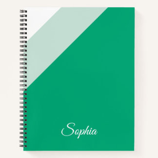 Cahier personnalisé vert à spirale pour enfants