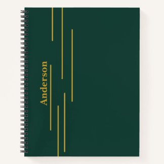 Cahier personnalisé vert émeraude or