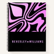 Cahier personnalisé violet et noir en spirale