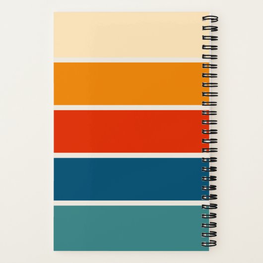 Cahier Personnel à Monogramme à Rayures Rétro Larg (Verso)