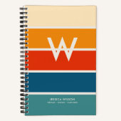 Cahier Personnel à Monogramme à Rayures Rétro Larg (Recto)