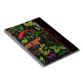 Cahier photo à spirale cuisine motif épices noir (Côté Droit)