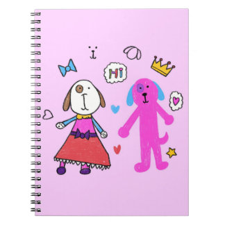 Cahier photo à spirale rose de chiot mignon