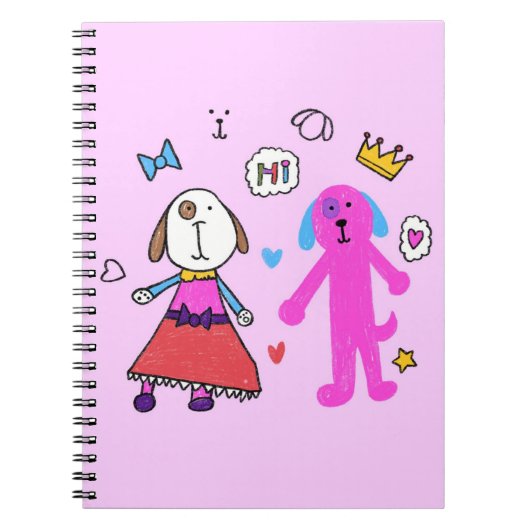 Cahier photo à spirale rose de chiot mignon (Devant)