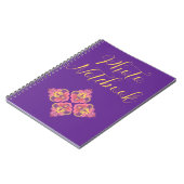 Cahier photo à spirale violet avec fleurs (Côté gauche)