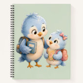 Cahier photo de jolis petits oiseaux bleus frères (Devant)