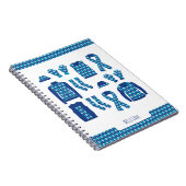 Cahier photo d'objets à motif Argyle bleu (Côté Droit)