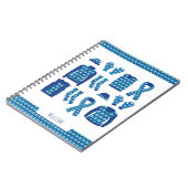 Cahier photo d'objets à motif Argyle bleu (Côté gauche)