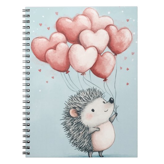 Cahier photo d'un hérisson mignon avec spirale en (Devant)