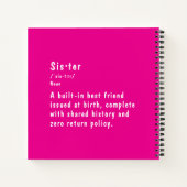 Cahier photo magenta Définition BBF et Sœurs (Dos)