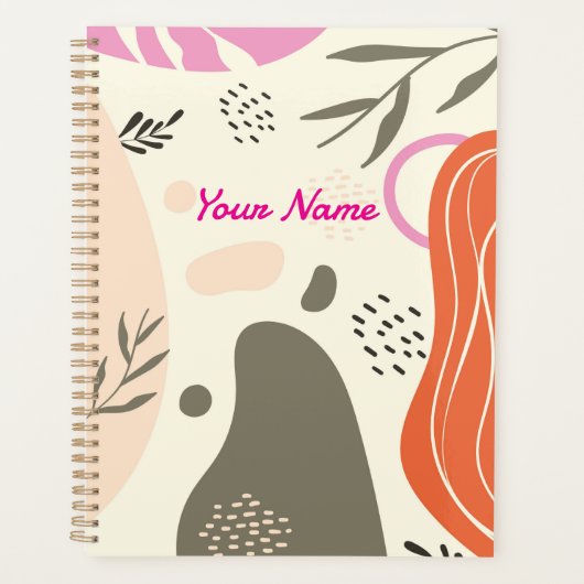 Cahier photo spirale d'art de feuilles boho (Devant)