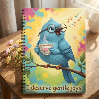 Cahier photo spirale de l'oiseau bleu chantant mig