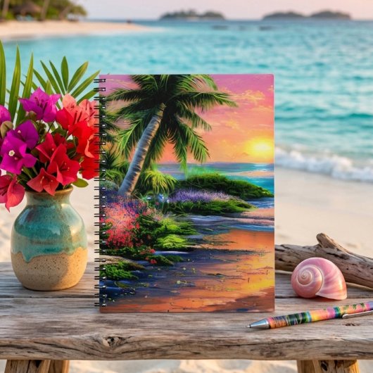 Cahier Plage Tropicale, Coucher de Soleil sur l'Oc