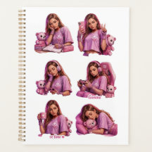 Cahier planificateur Fille Anime Rose Mignonne
