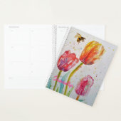Cahier Planificateur Fleurs de Tulipe Rose (Devant avec enveloppe)