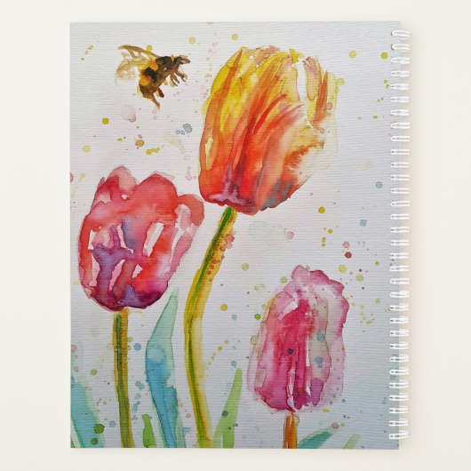 Cahier Planificateur Fleurs Tulipes Tulipe Rose (Dos)