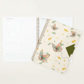Cahier planificateur papillon esthétique vert ment (Devant avec enveloppe)
