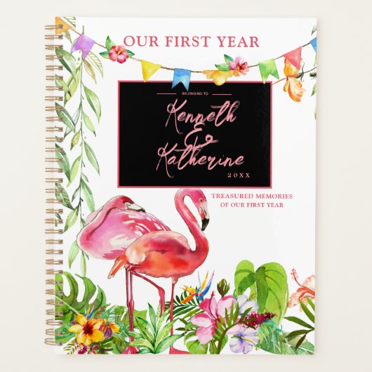 Cahier planificateur tropical flamant rose (Devant)