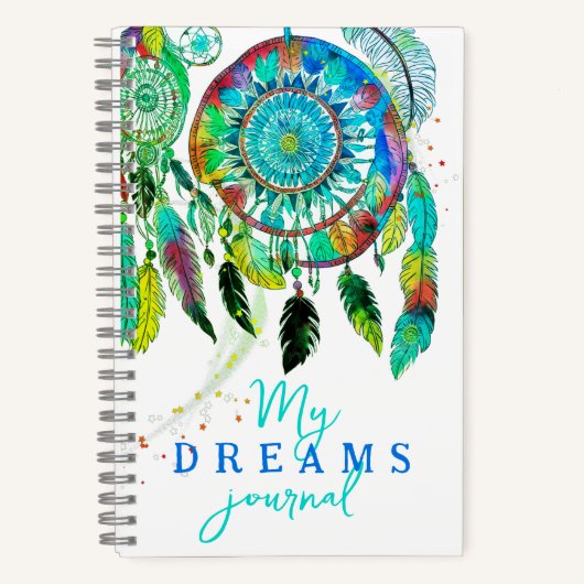 Cahier Plume Attrape-Rêves Bleu Clair Aquarelle (Recto)
